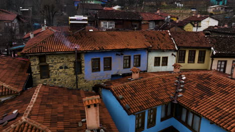 Historical-Cumalikizik-Village-In-Bursa,-Turkey---aerial-drone-shot