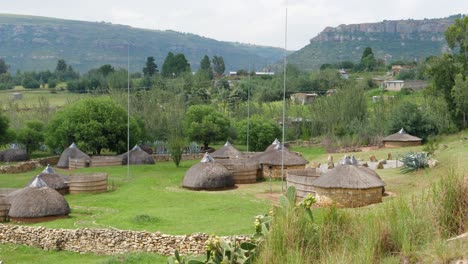 Indigenous-tribal-village-at-Lesotho's-Thaba-Bosiu-Cultural-Village