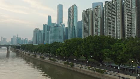 Riverside-green-eco-recreation-park-area-in-downtown-urban-area-of-Guangzhou-city