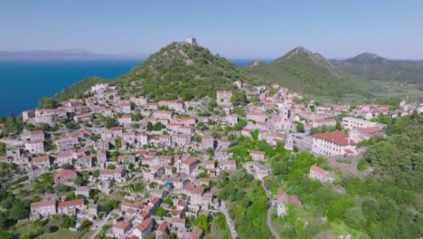 Remote-Island-With-Ancient-Townscape-At-Lastovo,-Adriatic-Coast,-Croatia