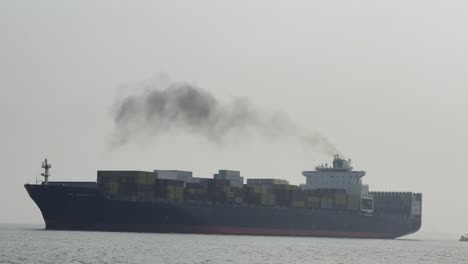 A-cargo-ship-transporting-goods-moving-on-the-Arabian-sea-by-the-port-of-Mumbai