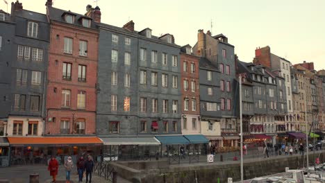 Historic-Building-Facade-Exterior-On-Port-City-Of-Honfleur-In-Normandy,-France