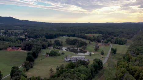 A-drone-shot-showing-off-a-farm-in-Travelers-Rest-South-Carolina