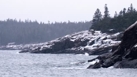Maine-coastal-wave-splash-long-shot-medium-snow-60fps