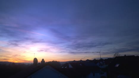 Purple-and-Blue-Early-Morning-Dramatic-Sunrise-in-Germany-in-4K