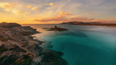 Torre-della-Pelosa-at-La-Pelosa-beach-sunset-time-lapse-on-the-island-Sardinia