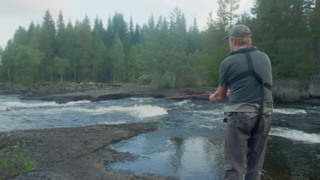 Fly-fisherman-fishing-in-a-river