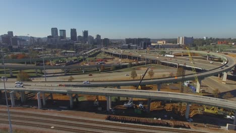 Cars-drive-over-busy-city-overpass-during-construction-project