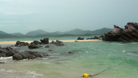 Phi-Phi-island-Phuket-Thailand-tilst-shot-beach-waves-and-rocks