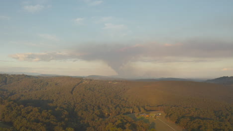 Distant-controlled-burning-in-Victoria,-Australians-national-park-for-bush-fire-prevention