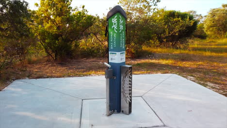 Western-Australia---June-2022:-Bicycle-fixing-post-along-the-road-ready-for-the-self-service-to-fix-any-bicyles