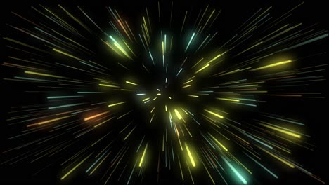 Abstract-animated-background-of-hyperspace-jump-in-outer-space-with-burst-of-colorful-lights