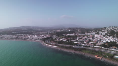 Aerial-coastline-of-Mijas-Costa,-south-of-Spain