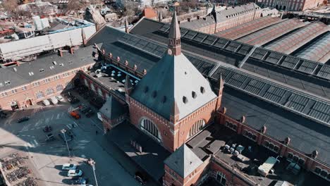 Imágenes-De-Drones-De-La-Estación-Central-De-Copenhague-En-Dinamarca