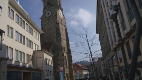 Colorful-Buildings-Evangelische-Schlosskirche-Panning-Shot-Schlossplatz-In-Downtown-Stuttgart-in-4K,-Red-Komodo-Cooke-Mini-S4i-Lens-Premium-Quality-|-News