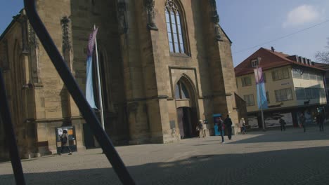 Tilt-Down-Evangelische-Schlosskirche-Panning-Shot-Schlossplatz-In-Downtown-Stuttgart-in-4K,-Red-Komodo-Cooke-Mini-S4i-Lens-Premium-Quality-|-News