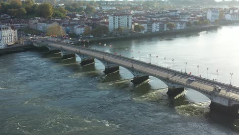 Saint-Esprit-bridge-crossing-Adour-River,-Bayonne-in-France