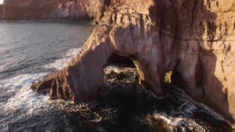 Paradisiac-Sardinia-coastline-rocky-cave-in-Sant'Antioco-Island,-static