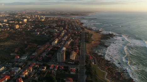 City-Coastline.-Porto,-Portugal-Aerial-View