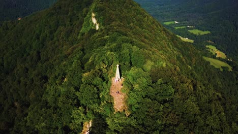 Aerial-drone-footage-of-Mount-Saint-Donatus-also-known-as-Mount-Rogatec