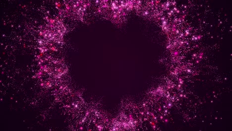 Glamour-Brillante-Corazón-Rojo-Formas-Partículas-Fondo-Día-San-Valentín