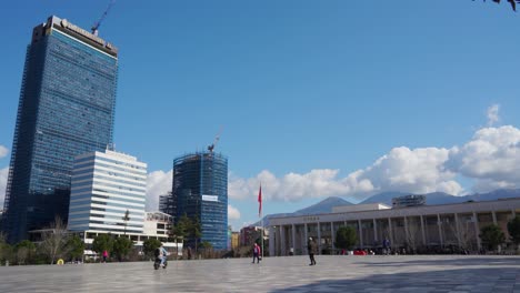 Tirana-city-center-with-main-square-surrounded-by-high-buildings-changing-the-cityscape