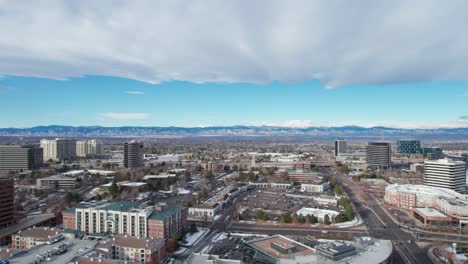 Establishing-drone-aerial-view-of-Denver,-Colorado-suburb,-Greenwood-Village
