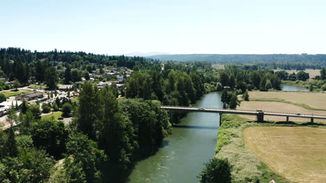 View-of-Snoqualmie-River-in-Duvall,-Washington