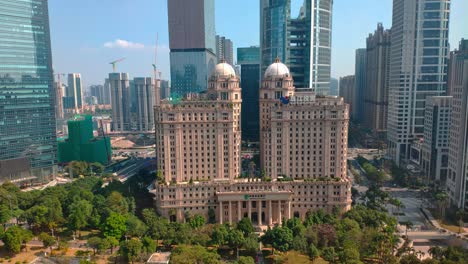 Agricultural-Bank-of-China-building-on-sunny-afternoon-with-Guangzhou-city-center-in-background