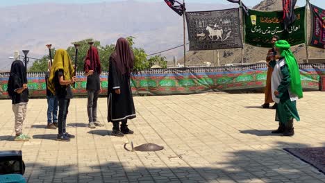 Religion-performance-ritual-art-of-Persian-culture-in-a-rural-area-mountain-town-in-Qazvin-Tourism-attraction-landmark-to-experience-local-people-lifestyle-traditional-ceremony-festival-theatre-show