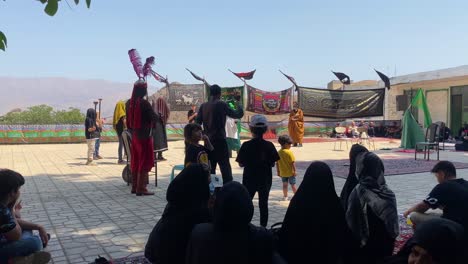 Tazieh-a-ritual-religion-performance-art-is-a-cultural-activity-show-the-traditional-Persian-ceremony-registered-in-UNESCO-world-heritage-Local-people-play-roles-in-rural-village-in-Muharram-ceremony