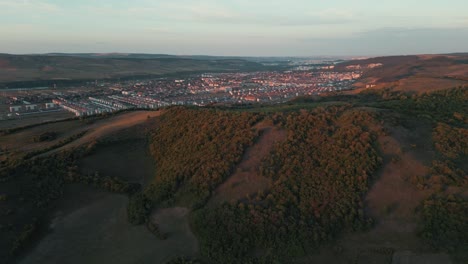 Drone-view-of-a-city-from-the-hill