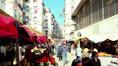 Footage-of-Algeria,-Scenes-of-daily-life-in-Algiers,-including-people-going-about-their-daily-routines,-shopping-in-the-markets,-and-gathering-in-public-spaces