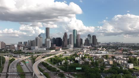 Hyperlapse-approach-establishing-shot-of-downtown-Houston