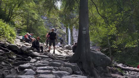 15-July-2022-Siklawica-Waterfall-in-Zakopane-Poland:-Tatra-Mountain-With-Tourist-Hiking-Trail