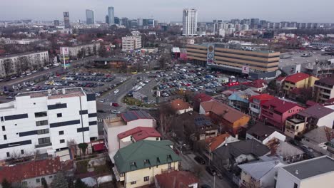 Drone-Footage-Of-The-Kaufland-Store-And-Commercial-Area,-Shopping