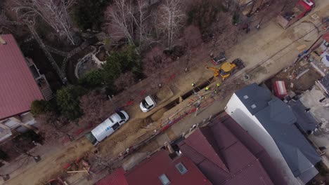 Aerial-Of-Residential-Street-Under-Construction
