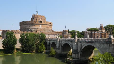 Castel-Sant'Angelo-and-Ponte-Sant'Angelo,-Rome,-Italy