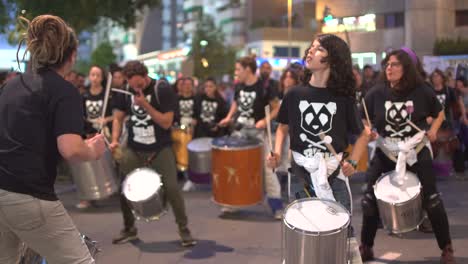 Murcia-Spain---March-8-2023:-Women's-Day-demonstration,-parade-at-Gran-Via-street-in-Murcia-city-where-lots-of-women-ask-for-equality,-freedom-and-human-rights