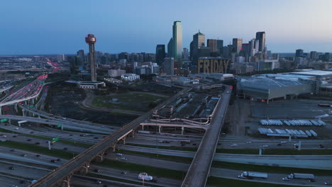 Downtown-Dallas-in-the-Early-Morning,-Shot-on-DJI-Mavic