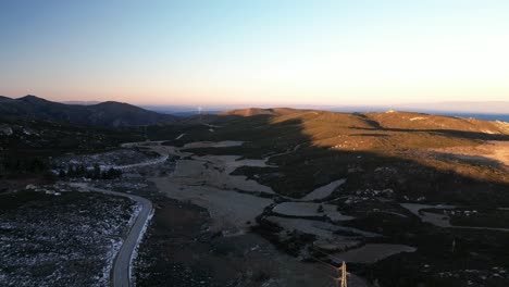 Establishing-shot-of-Serra-da-Estrela-breathtaking-landscape-at-sunrise