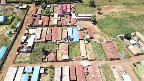 Vista-Aérea,-Barrio-Pobre-Densamente-Poblado-De-Nairobi,-Kenia