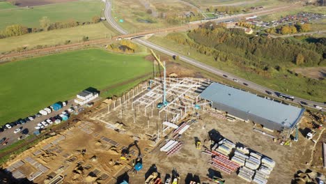 Aerial-view-over-construction-site.-FLY-OVER