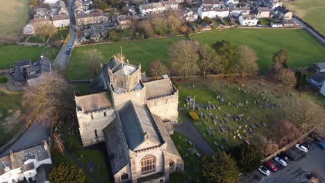 Cinematic-aerial-drone-footage-of-Cartmel-Village-and-Cartmel-Priory