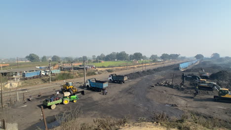 Pan-shot-of-coal-field-in-India