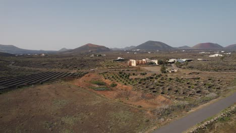 Upward-orbital-aerial-view-of-the-national-park-of-Las-Grietas-on-Lanzarote