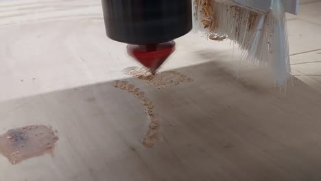 CNC-Router-Engraving-Text-on-Wooden-Plate-with-V-Shaped-Bit