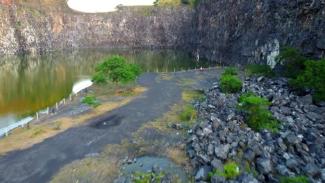 Tourists-enjoying-the-beautiful-scenery-of-the-Cerro-Ñemby-and-lake-in-Paraguay