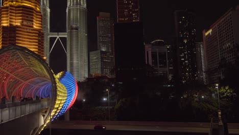 Saloma-Bridge-Bypass-Kuala-Lumpur-Malaysia-Sonderfarben-Klang-Flussblick-Bei-Nacht