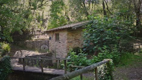 Molino-De-Agua-En-El-Parque-De-Picnic-Tiro-Largo